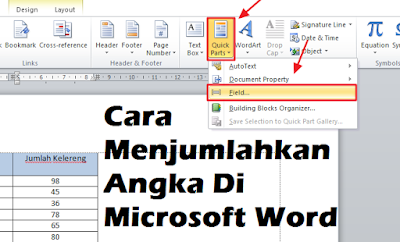 Cara Menjumlahkan Angka  Di Microsoft Word