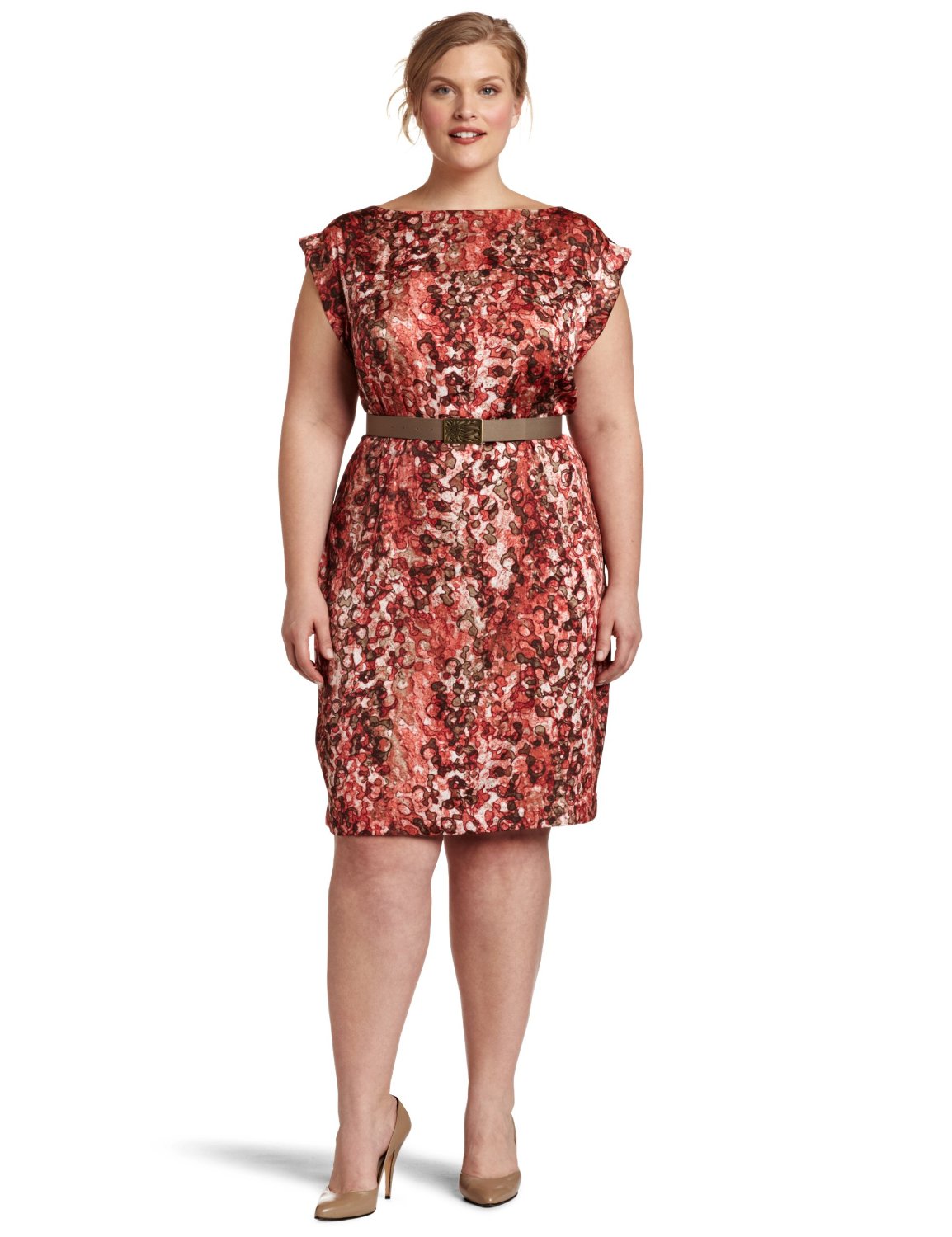 Only Women's Clothing AK Anne Klein Women's Plussize Watermark Printed Dress