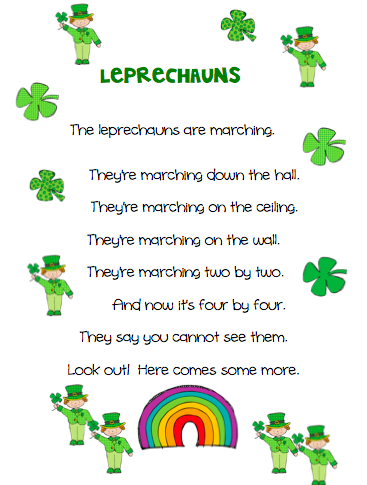 The Very Busy Kindergarten: Leprechaun Poem