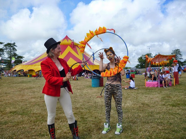 Ringmaster and tiger costumes at a festival