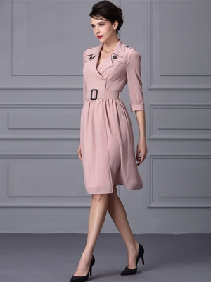 model baju kerja warna pink