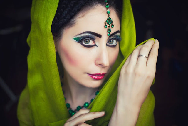 professional makeup artist Birmingham, asian style makeup green, asian wedding