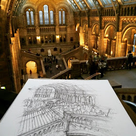 05-Natural-History-Museum-Luke-Adam-Hawker-Creating-Architectural-Drawings-on-Location-www-designstack-co