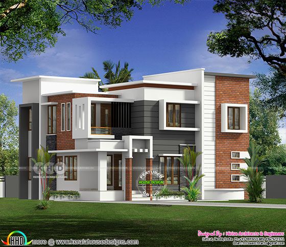 Flat roof modern 4 bedroom house in 2250 sq-ft