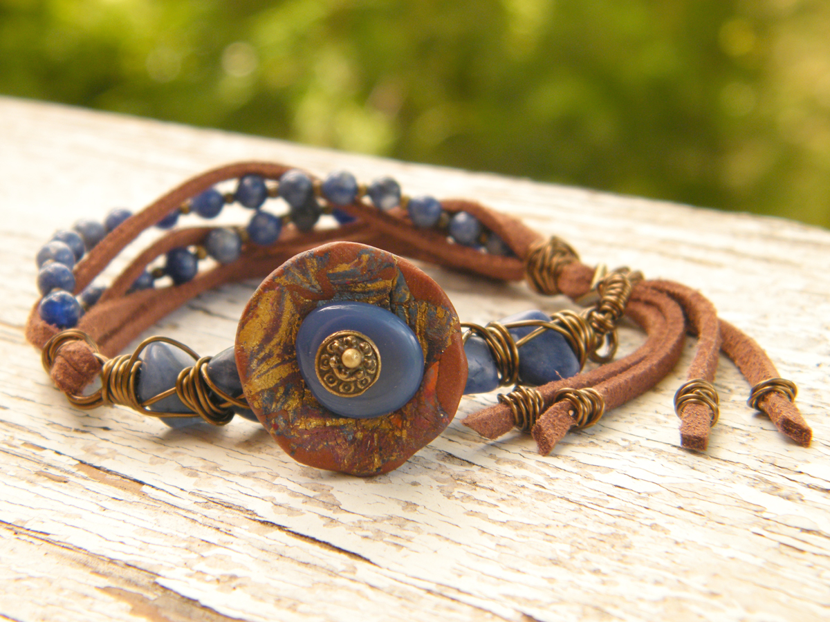 Art Jewelry Elements Make Your Own Wirewrapped Suede Tassel Bracelet