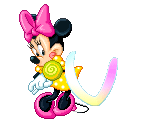 Alfabeto animado de personajes Disney con letras de colores V.