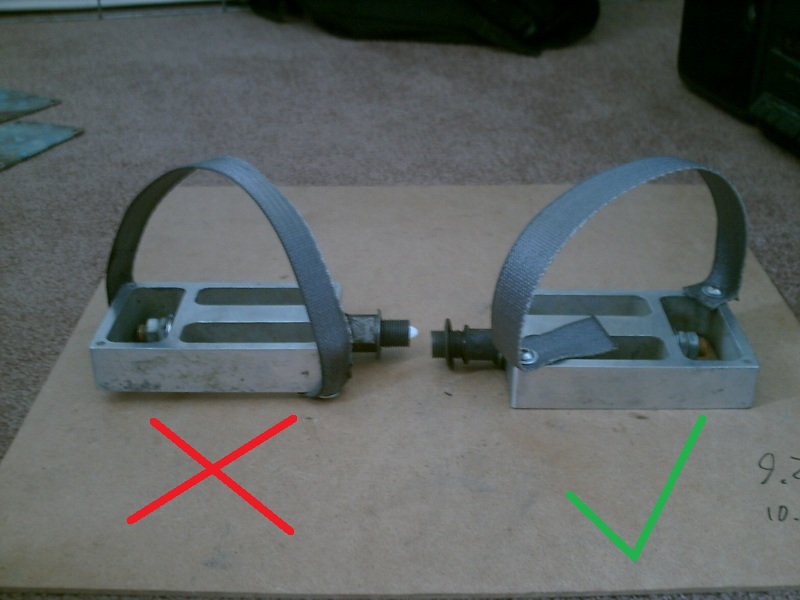 Home made bicycle toe straps Greens and Machines