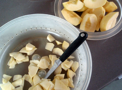 manzana picada para relleno de tarta