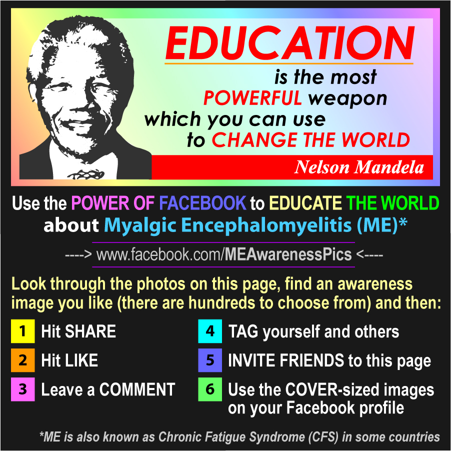 ME Awareness Words and Pictures Come to our Facebook page to spread