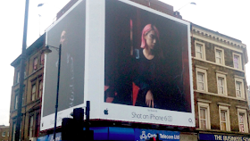 Apple shot on iphone outdoor ad on building