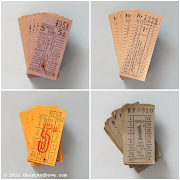 Vintage UK Bus Tickets Various c. (bus ticket collage)