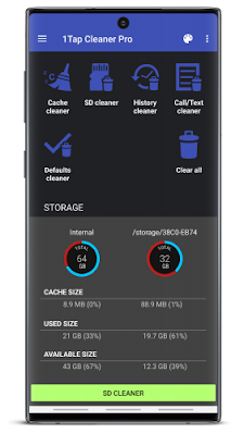 تطبيق 1Tap Cleaner Pro مدفوع للأندرويد, افضل برنامج لتنظيف الاندرويد 2021, افضل برنامج لتسريع الاندرويد 2021, تنظيف الاندرويد من الملفات الزائدة, افضل برنامج تسريع جهاز الاندرويد, كود مسح الملفات المؤقته, برنامج تنظيف الاندرويد من الفيروسات, تنظيف الاندرويد بدون برامج, تحميل برنامج تنظيف الجهاز وتسريعه