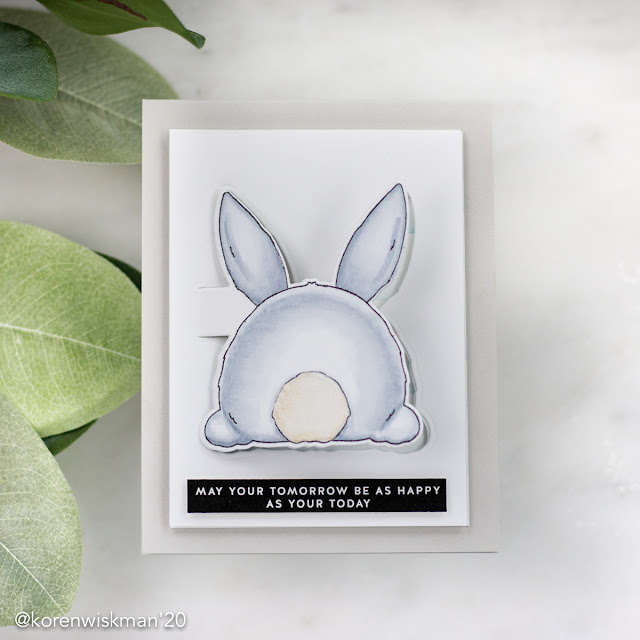 simon says stamp, peek-a-boo, pre-made sentiments, flock, stamping, die-cutting, interactive, greeting card, easter, bunny, bunny butt