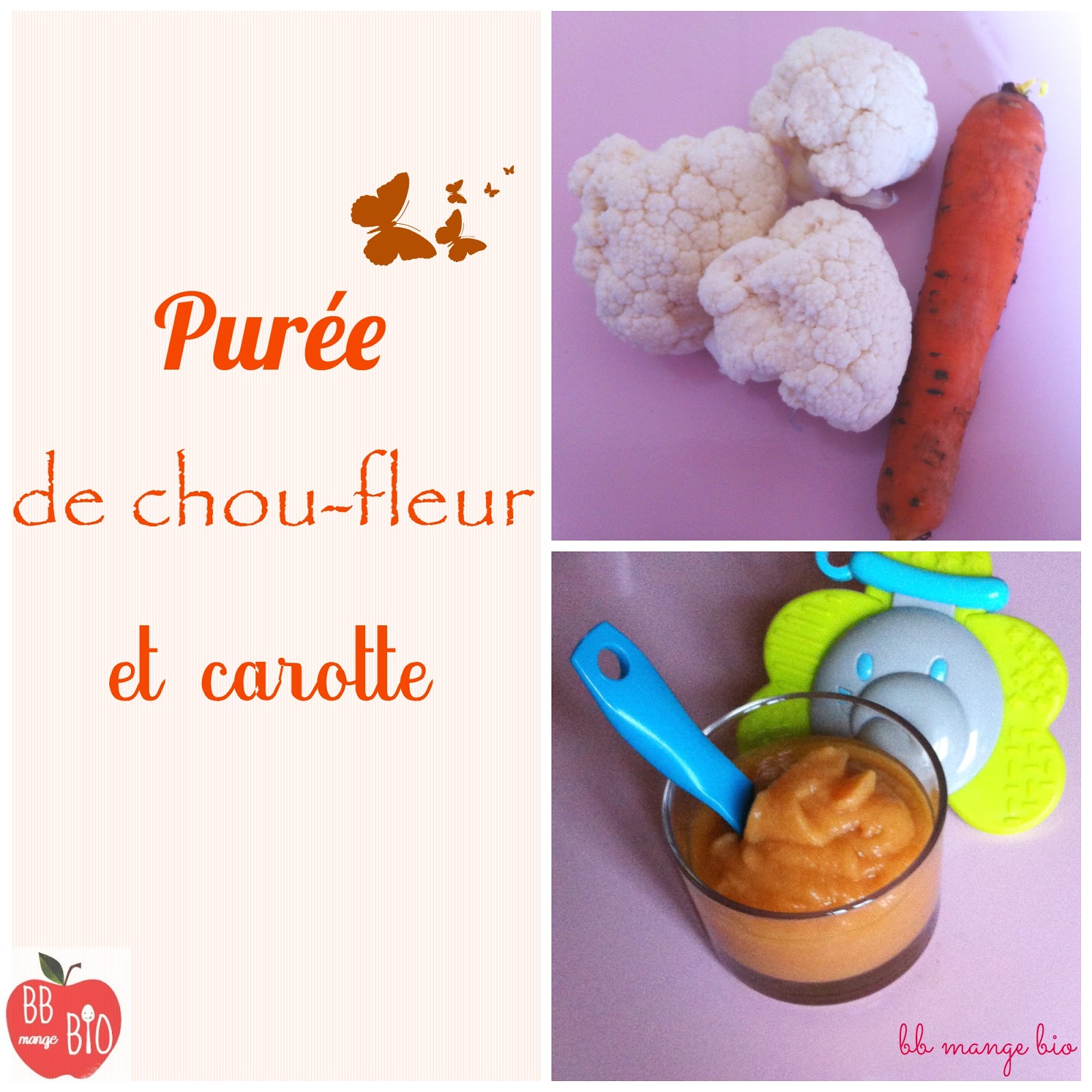 BB mange bio Purée de choufleur et carotte