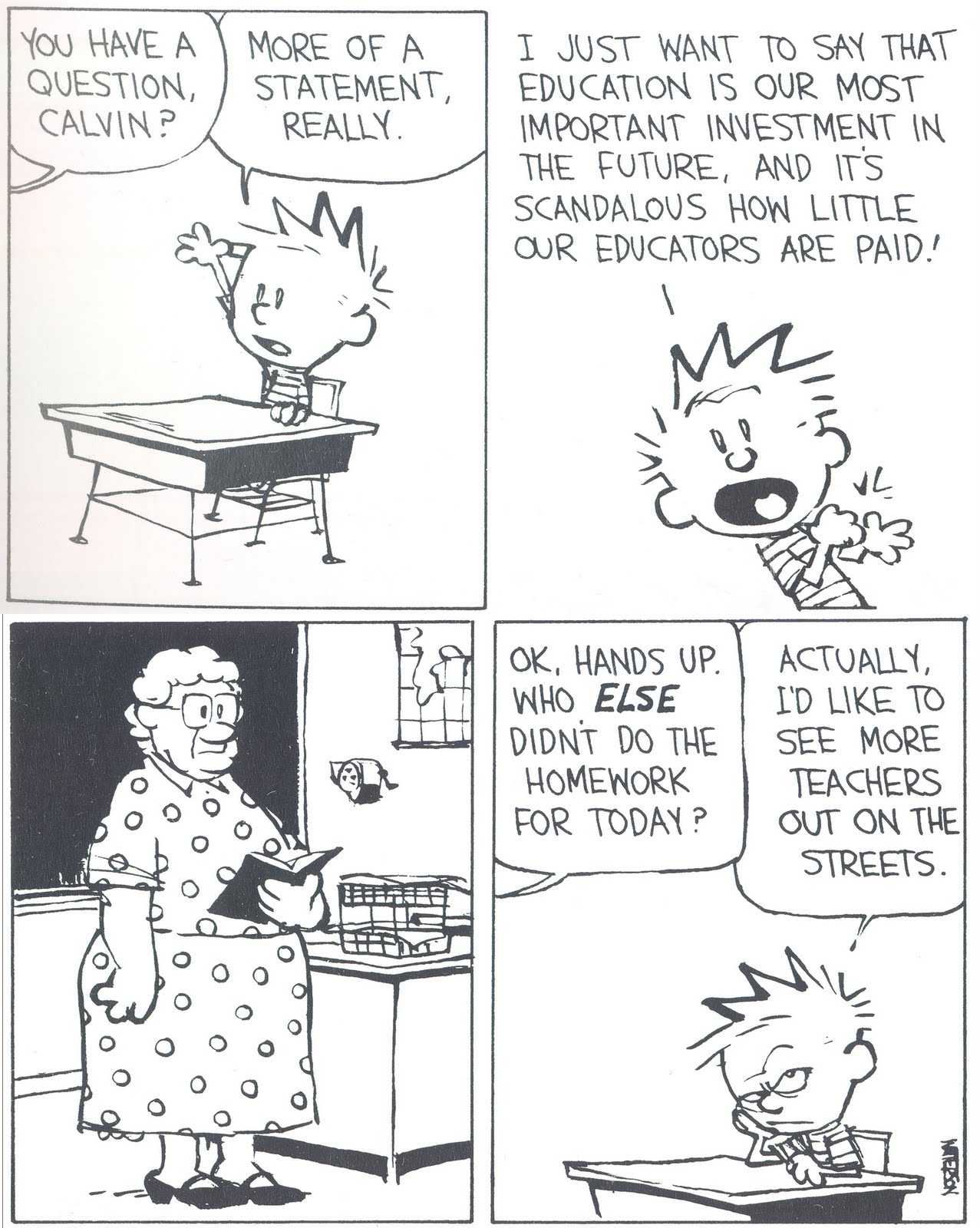 Savvy and Sage: Calvin and Hobbes: Teachers