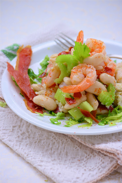 Salade Terre-Mer aux Haricots Tarbais et Jambon de Bayonne