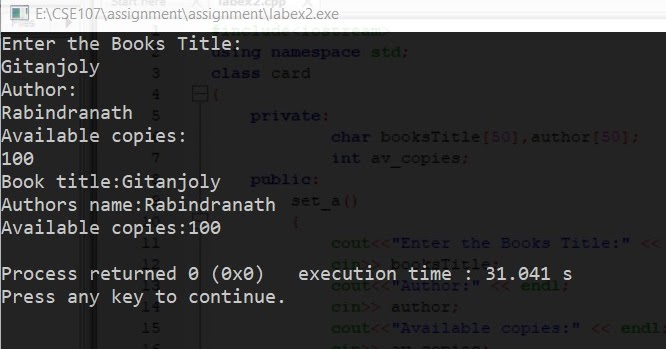 Simple class example of c++ for beginners