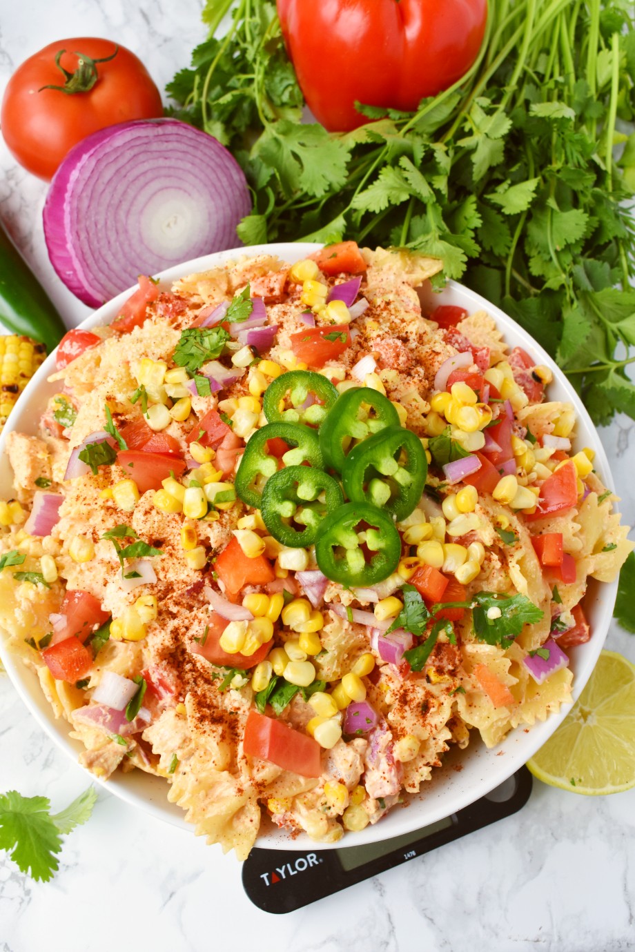 Healthy Mexican Street Corn Pasta Salad