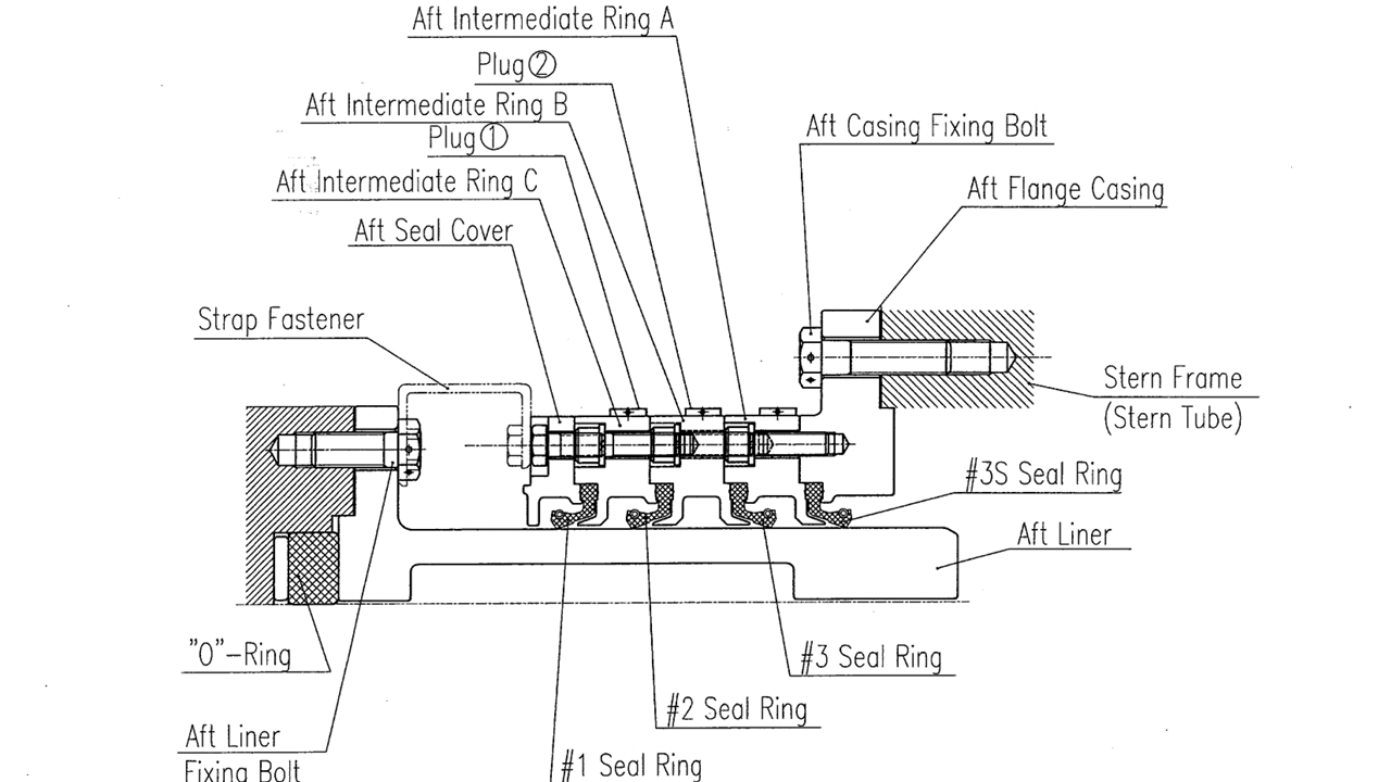 Marine Sea Time Stern tube sealing arrangement in ship