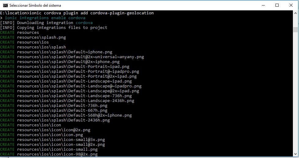 Geolocalización con Ionic 4 y compatible con PWA