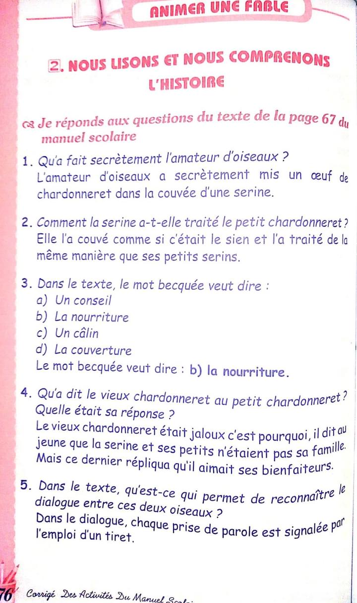 حل تمارين اللغة الفرنسية صفحة 67 للسنة الثانية متوسط الجيل الثاني