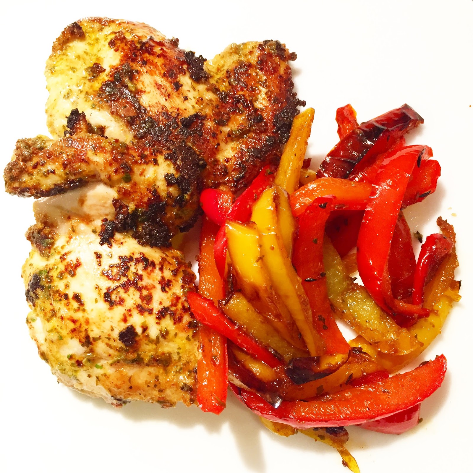 Yoghurt and Harissa Marinated Chicken with PanRoasted Peppers