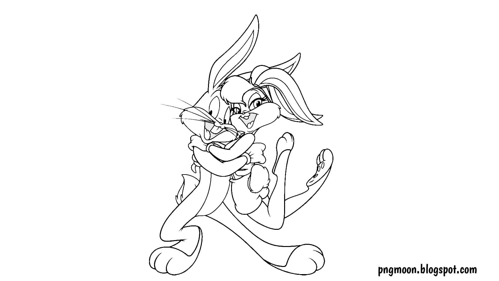 Bunny hugs lola Coloring page