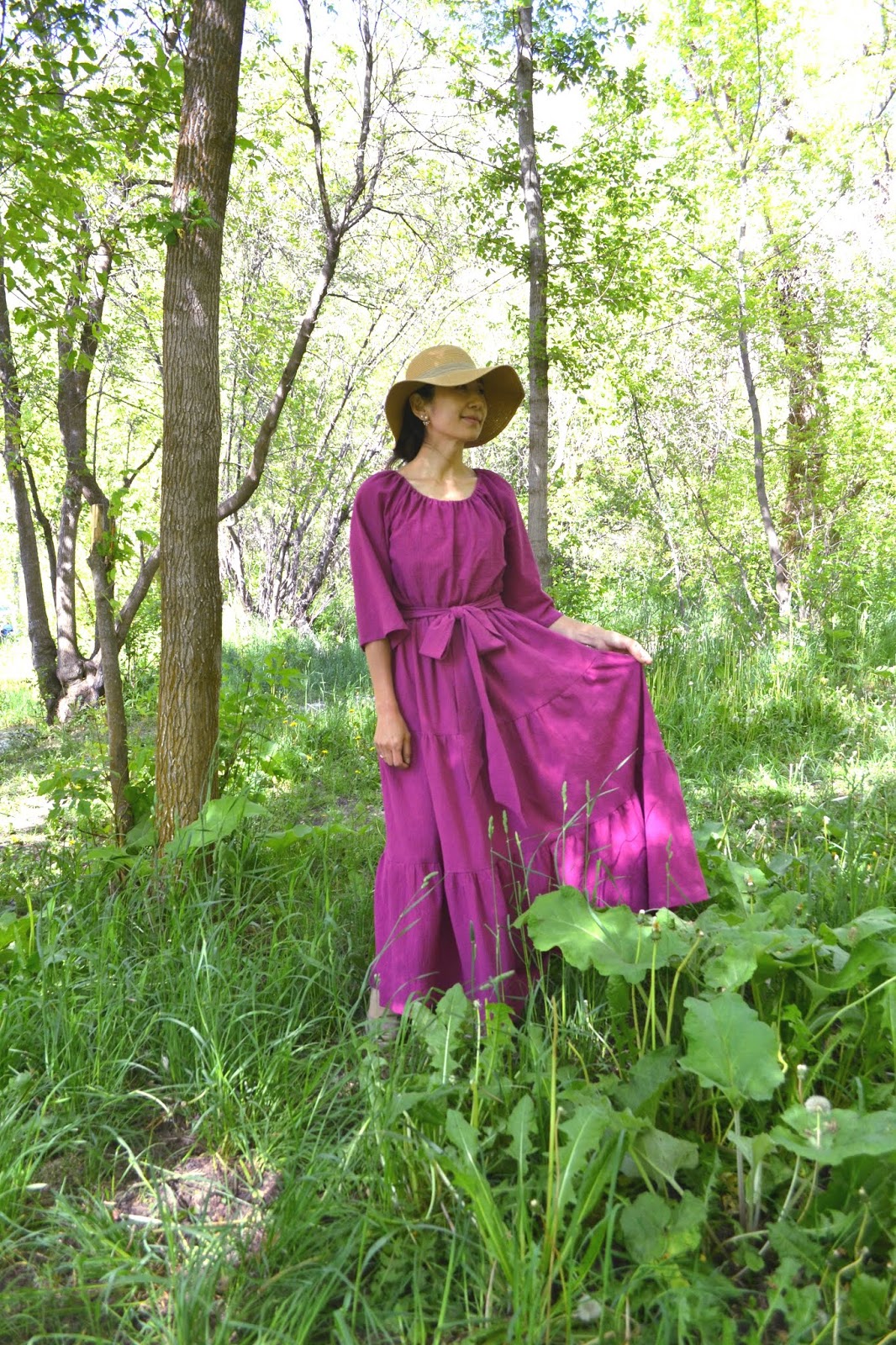 magenta summer dress