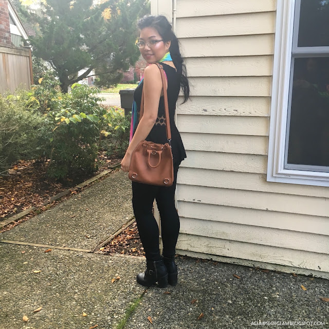 OOTD Statement Scarf and Bucket Bag Gamiss Review - Andrea Tiffany A Glimpse of Glam