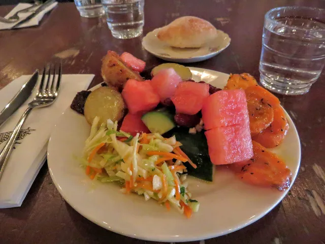 Salad plate at Putte's Bar and Pizza in Helsinki Finland