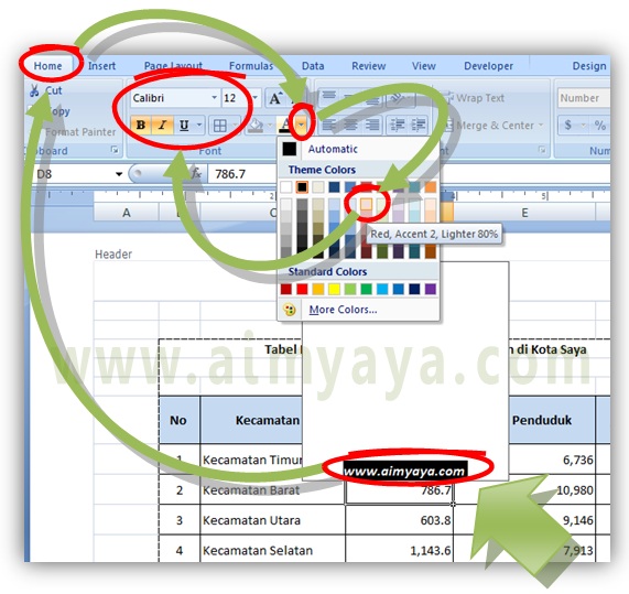  Gambar: Cara membuat watermark  sederhana dan mudah di Microsoft Excel