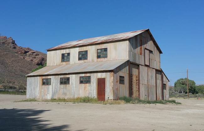 Abandoned buildings in Polsa Rosa Movie Ranch Ghost Town in Acton California