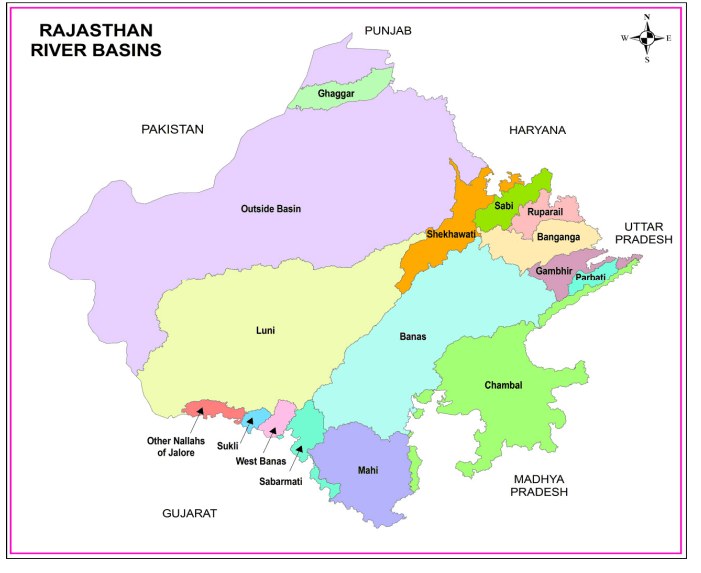Rajasthan River Map In Hindi राजस्थान का अपवाह तंत्र : नदियां / आंतरिक अपवाह की नदिया (Drainage System  Of Rajasthan- River ~ Aapno Pardesh