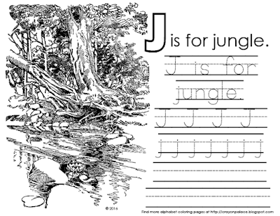 "J is for jungle" alphabet coloring page | Crayon Palace