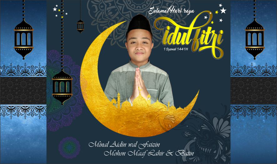 Template Kartu Ucapan Hari Raya Idul Fitri 1441 H dengan CorelDRAW