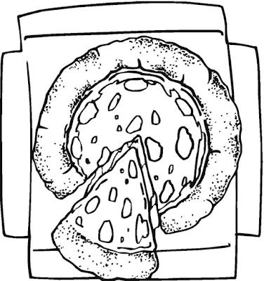 Gambar Mewarnai Pizza - 3 Gambar Mewarnai Pizza - 3
