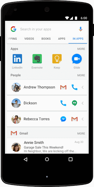 Ricercare in tutte le app su Android con Google In Apps