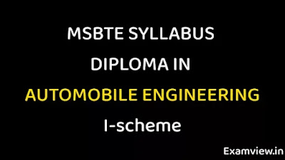 MSBTE Syllabus I scheme PDF | Automobile Engineering all Sem