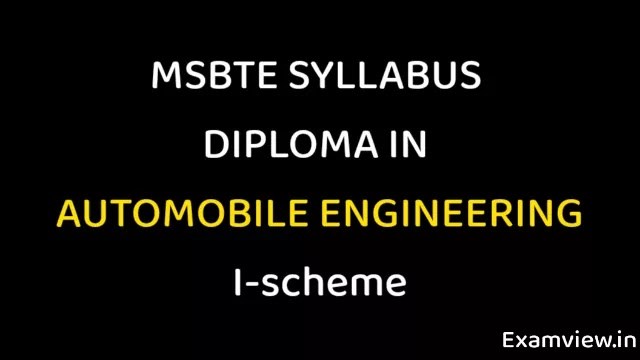 MSBTE Syllabus I scheme PDF | Automobile Engineering all Sem