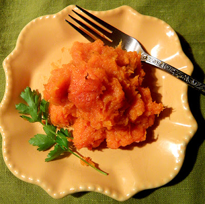 Scoop of Yams on Individual plate