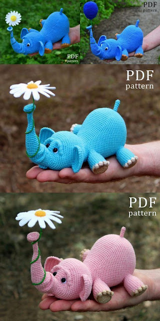 receita elefante amigurumi passo a passo