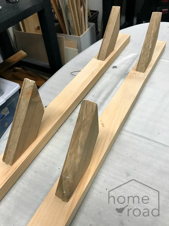 wood pieces and shelf brackets