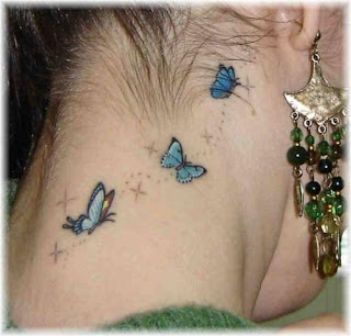 Tatuagens no Pescoço borboletas