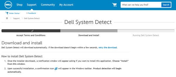 Dell sistema detectar 1