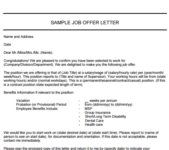 Startup Offer Letter Template ~ Resume Letter Startup Offer Letter Template ~ Resume Letter