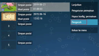 tampilan masuk ke menu cheat ppsspp