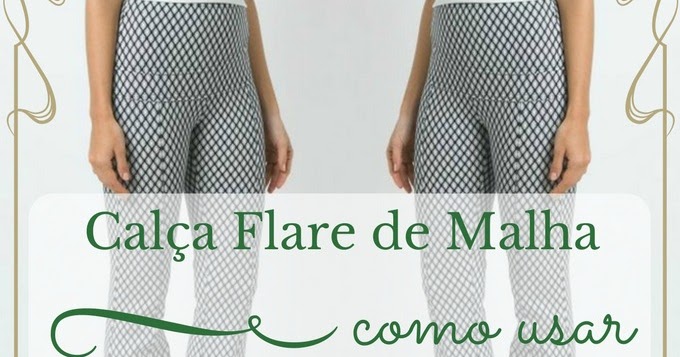 calça flare branca malha