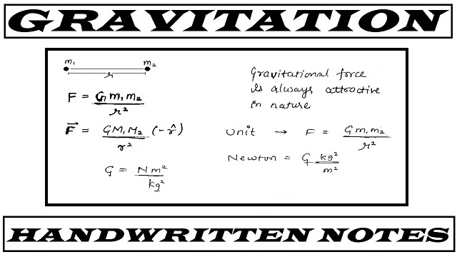 Class 11 Physics chapter 8 Gravitation Handwritten Notes