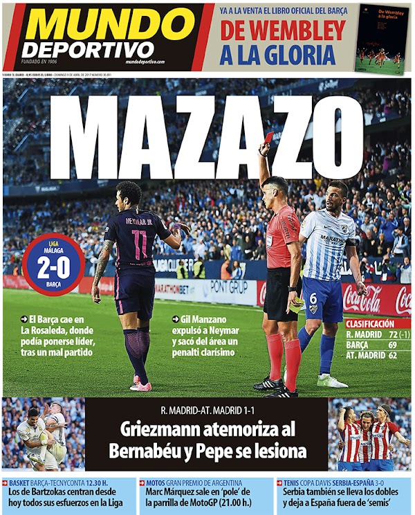 FC Barcelona, Mundo Deportivo: "Mazazo"