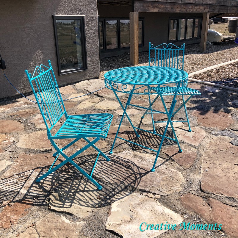 Seaside Blue Spray Painted Bistro Set